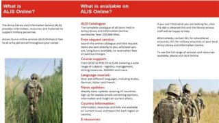 Army Library and Information Services (ALIS) - BFG Notice Board
