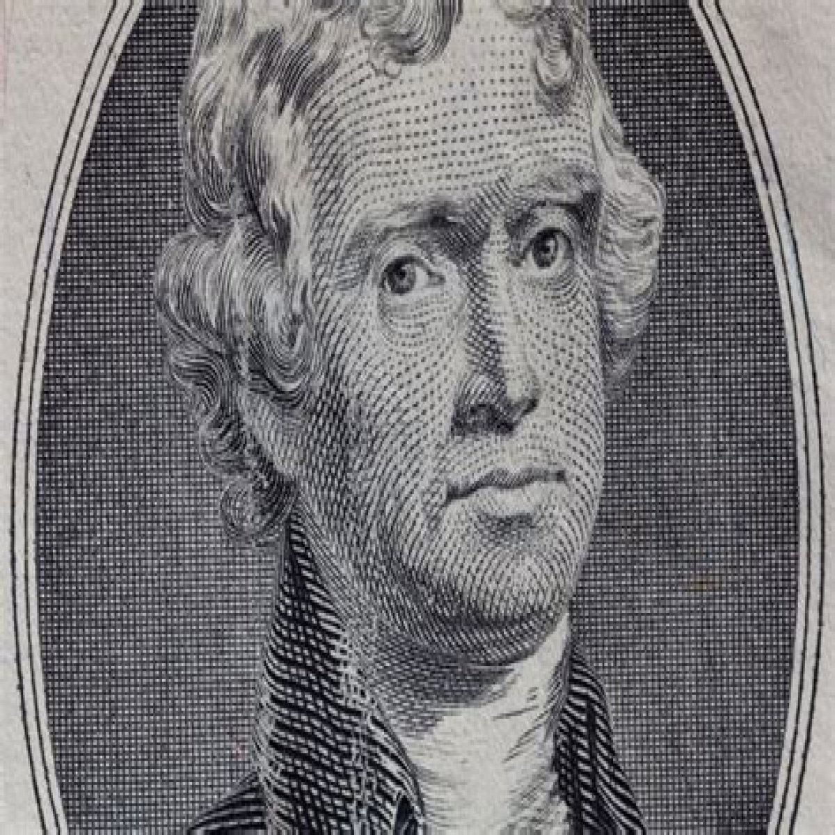 Bills with Thomas Jefferson's portrait