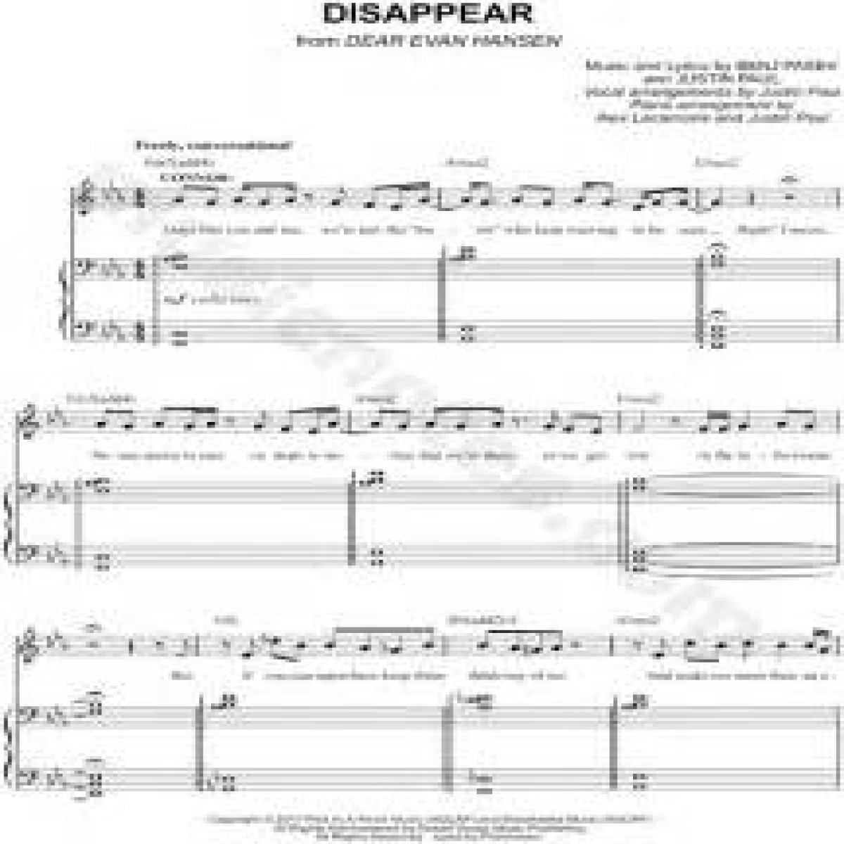 Dear ___ Hansen (musical with the song Disappear)