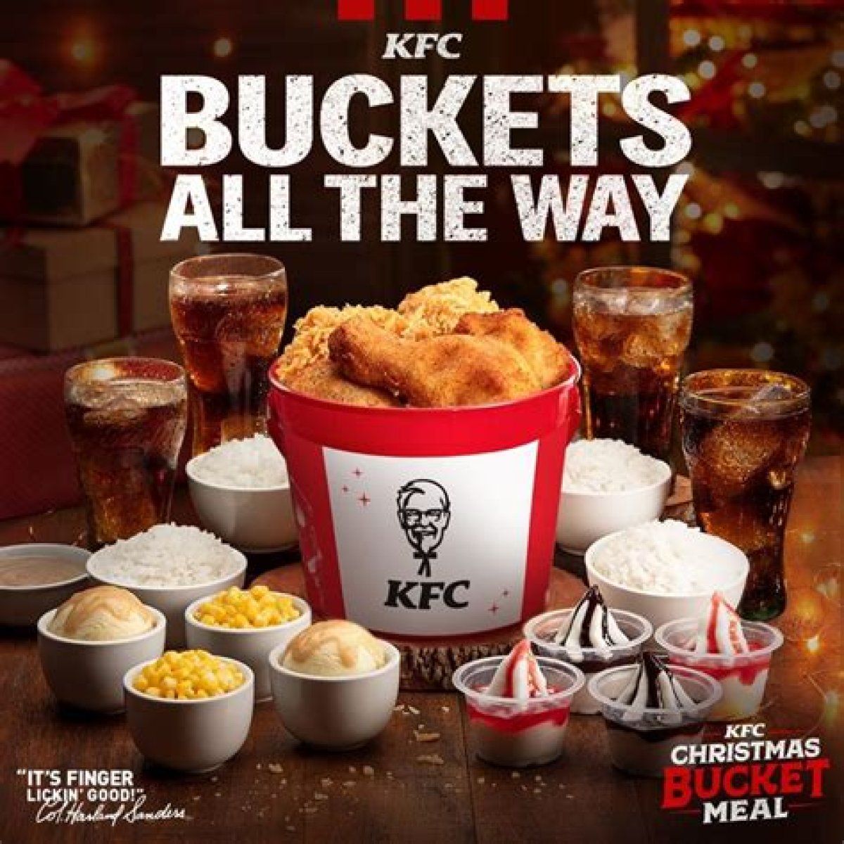 Fast-food chain that offers meals by the bucketful