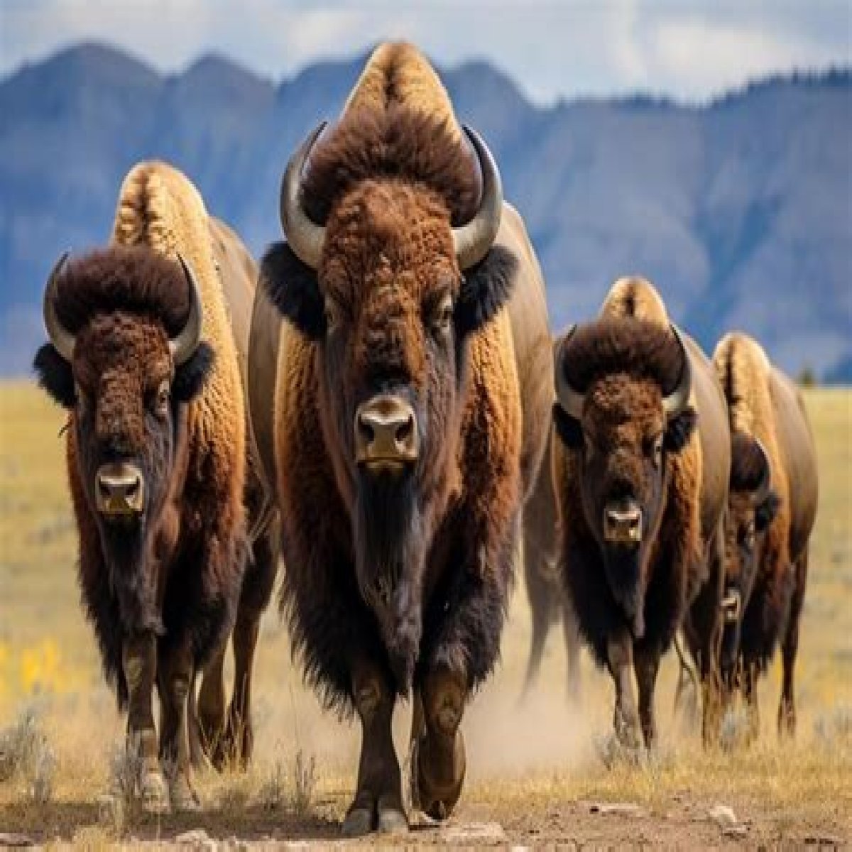 Group of bison