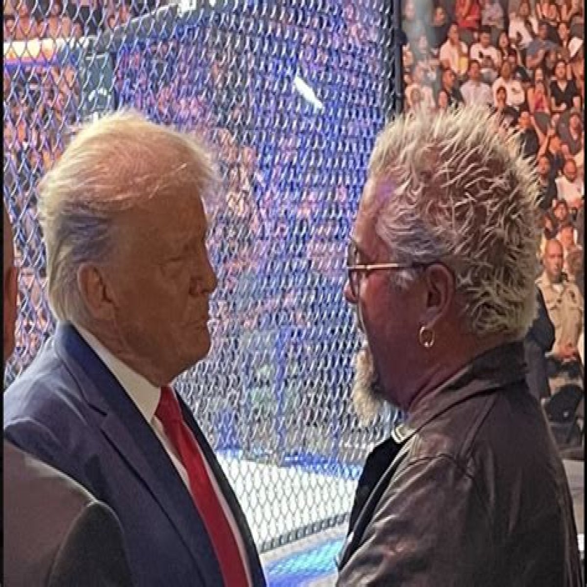 Guy Fieri shook hands with Donald Trump at this weekend’s UFC fight