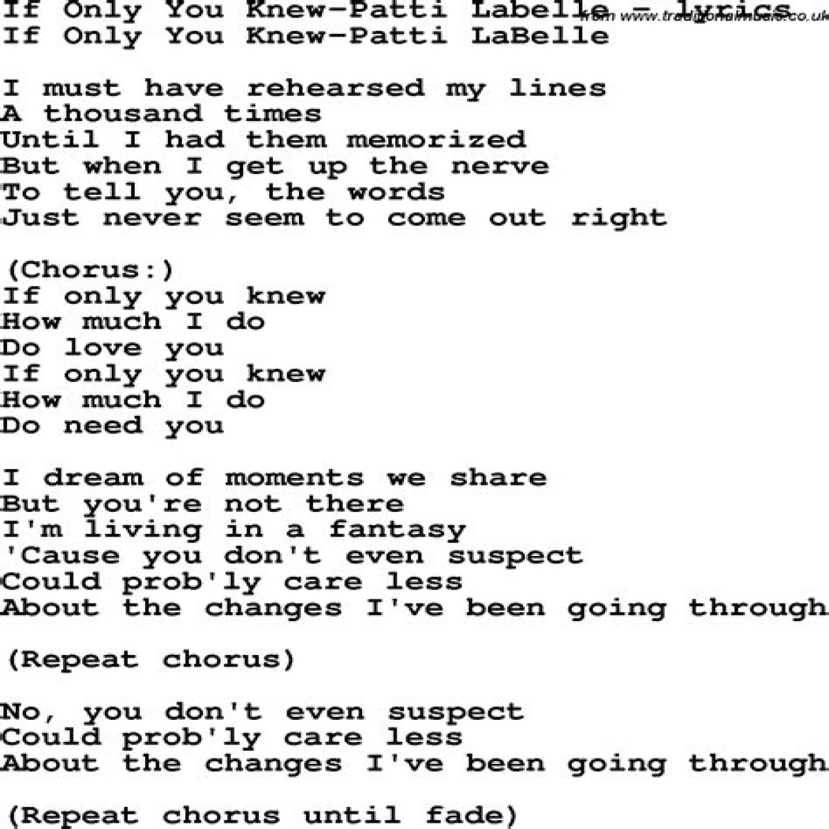 If only i knew lyrics