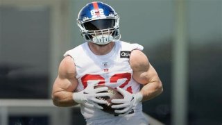 Longtime Giants defensive end who has cohosted the third hour of Good Morning America since July 2018: 2 wds.