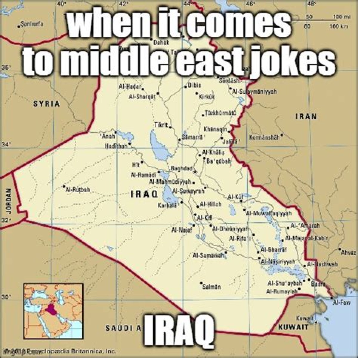 Middle Eastern nation that rhymes with Iran