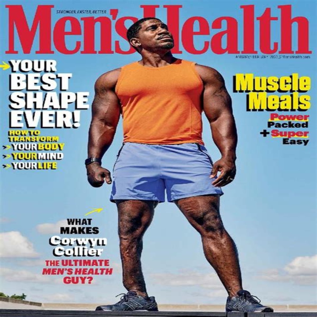 Muscles emphasized on many Men's Health magazine covers