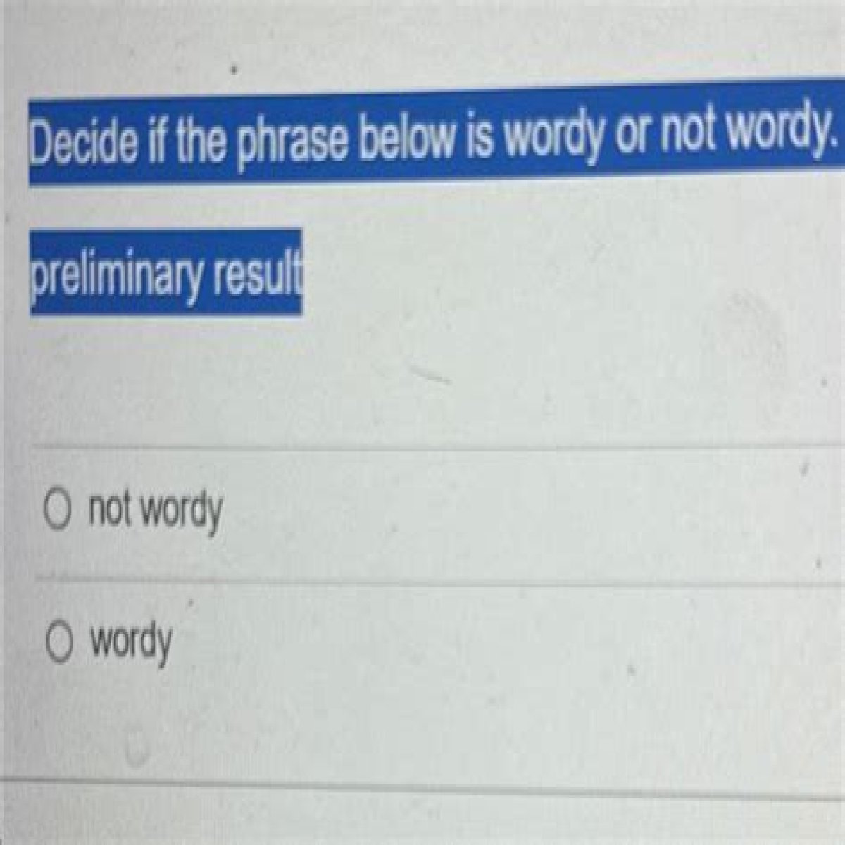 Not wordy