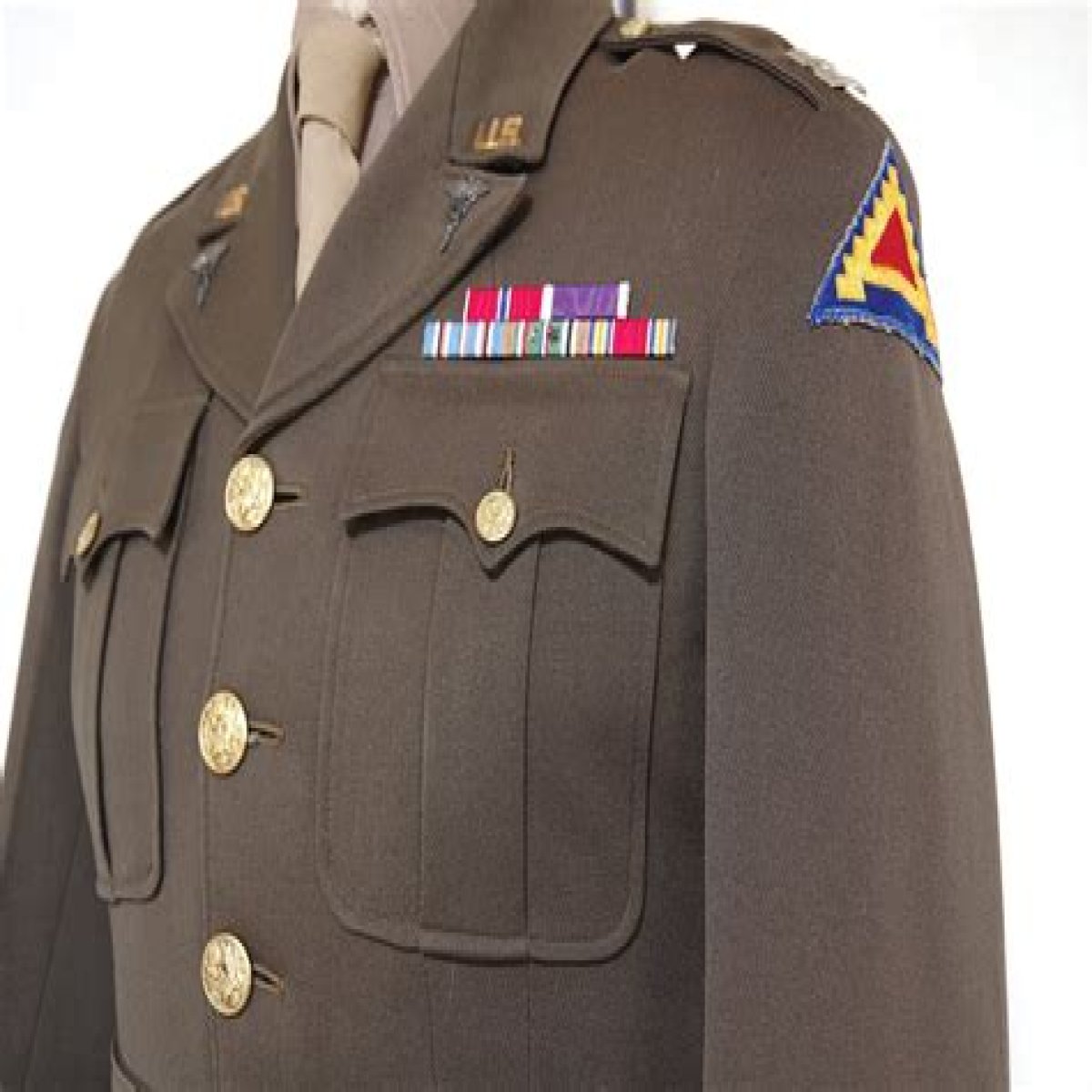 Olive ___ (green hue of some military uniforms)