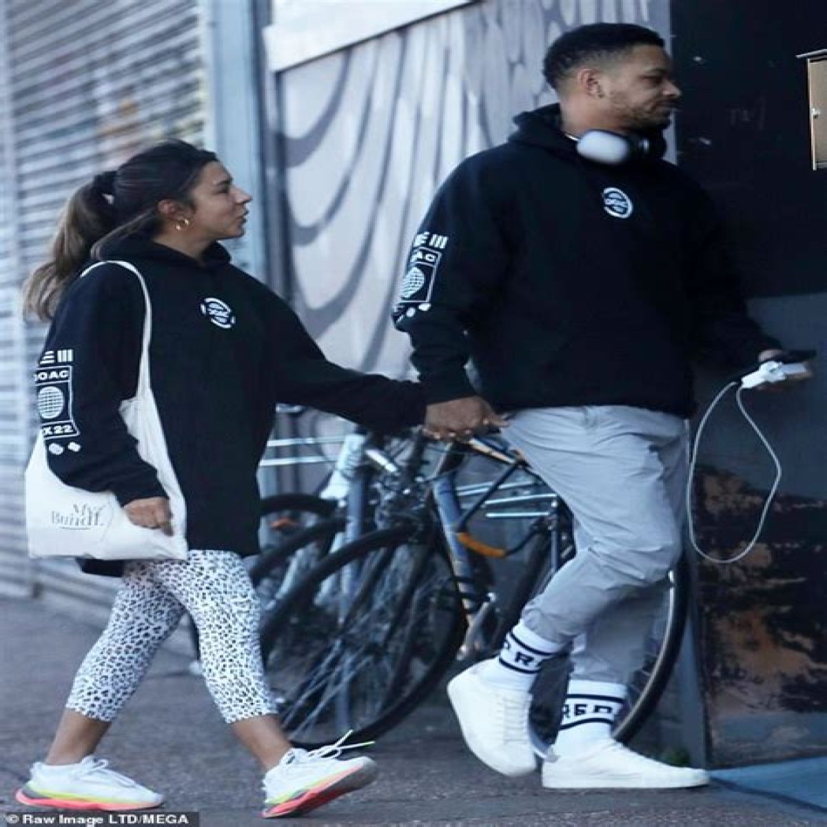 PIC EXC: Dragons' Den's Steven Bartlett and his girlfriend Melanie Vaz step out in matching hoodies