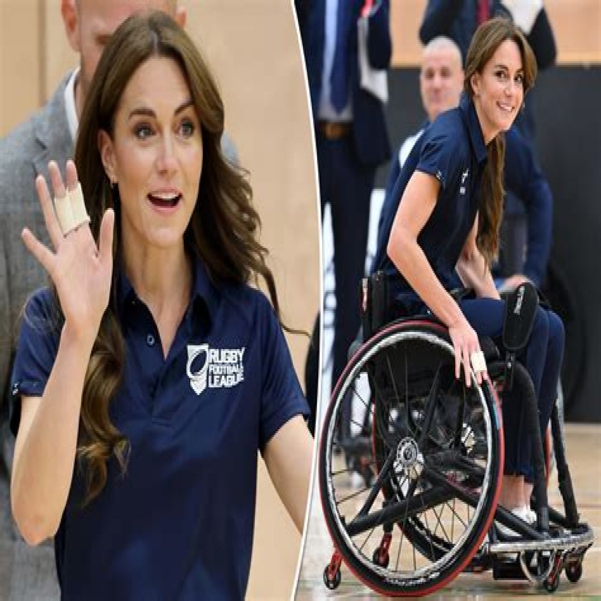 Princess Kate had bandaged fingers again today as she played wheelchair rugby