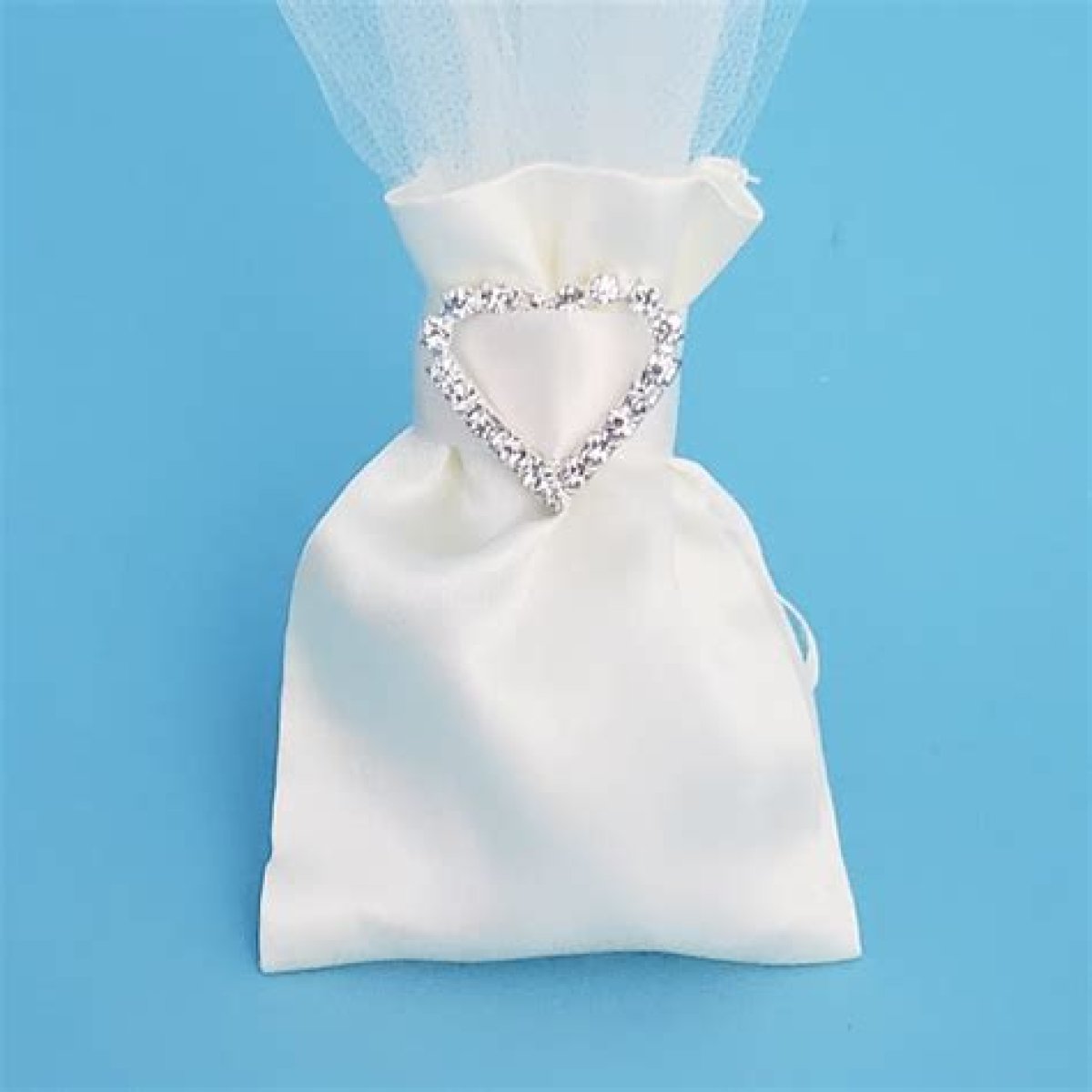 Satin Pouch and Tulle Wedding Bomboniera — Blessed Celebration
