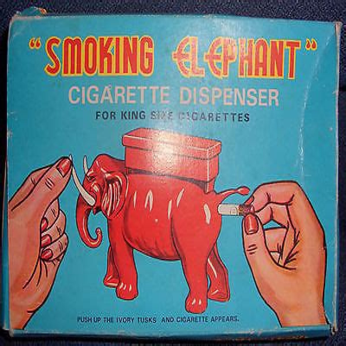 Vintage Green Smoking Elephant Cigarette Dispenser New In Box Hong Kong for Sale