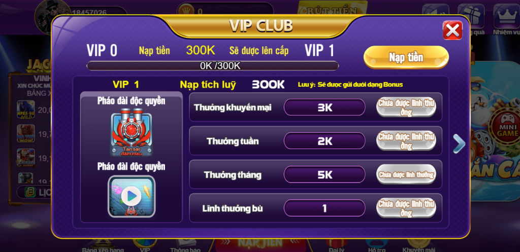 Hình ảnh: Thông báo các chính sách dành riêng cho các thành viên VIP CLUB 68 Game bài